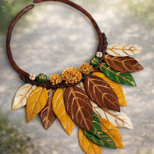 Elegant Clay Leaf necklace