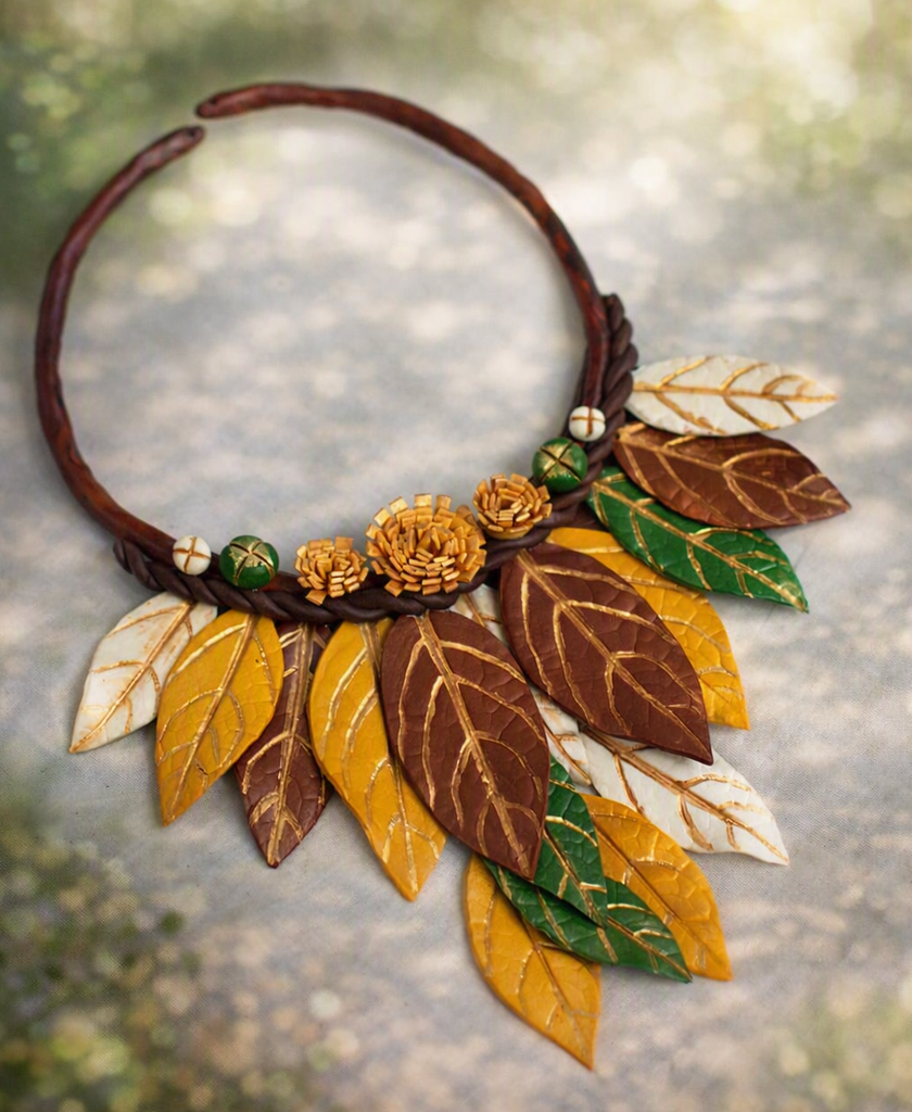 Elegant Clay Leaf necklace