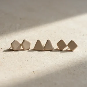 Minimalist Clay Stud Trio