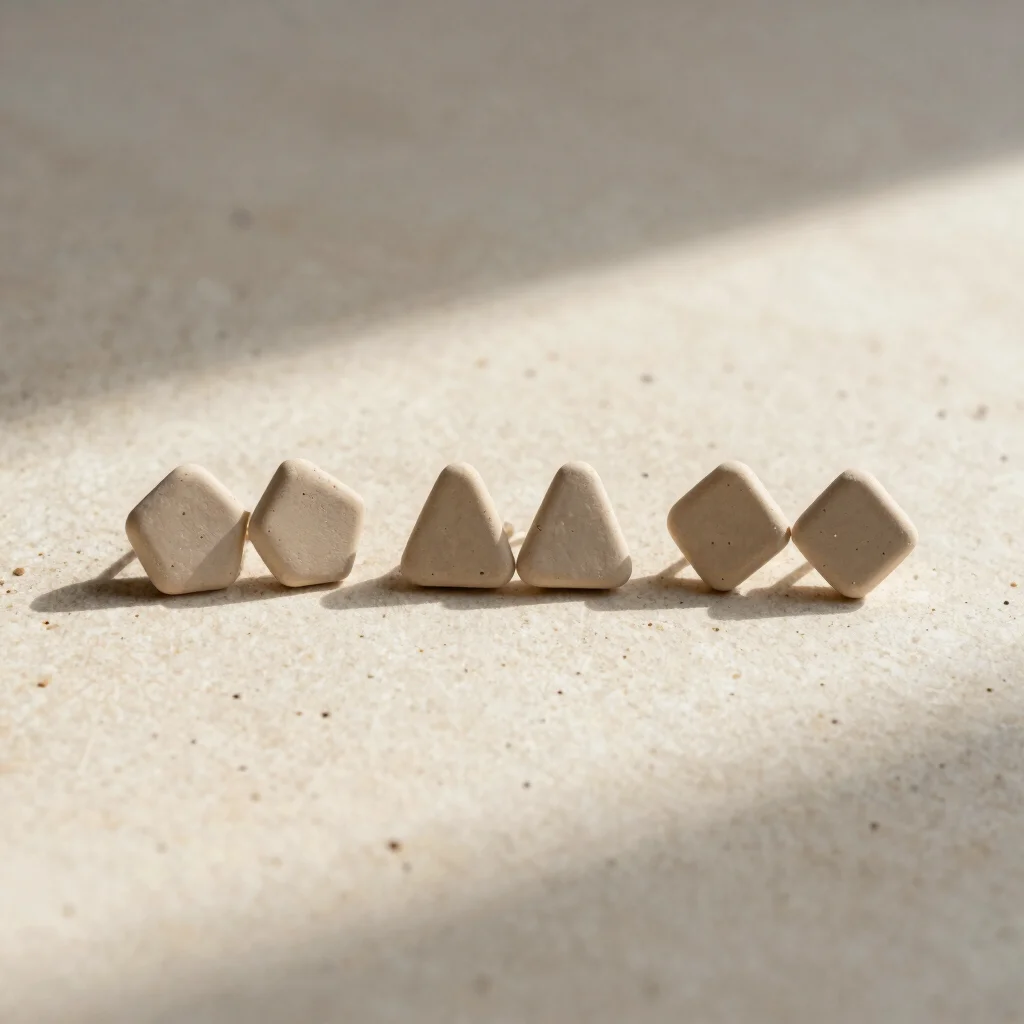 Minimalist Clay Stud Trio